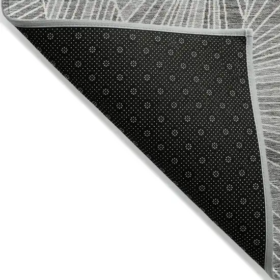 Gray And Ivory Geometric Washable Indoor Outdoor Area Rug Photo 3