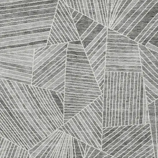 Gray And Ivory Geometric Washable Indoor Outdoor Area Rug Photo 6