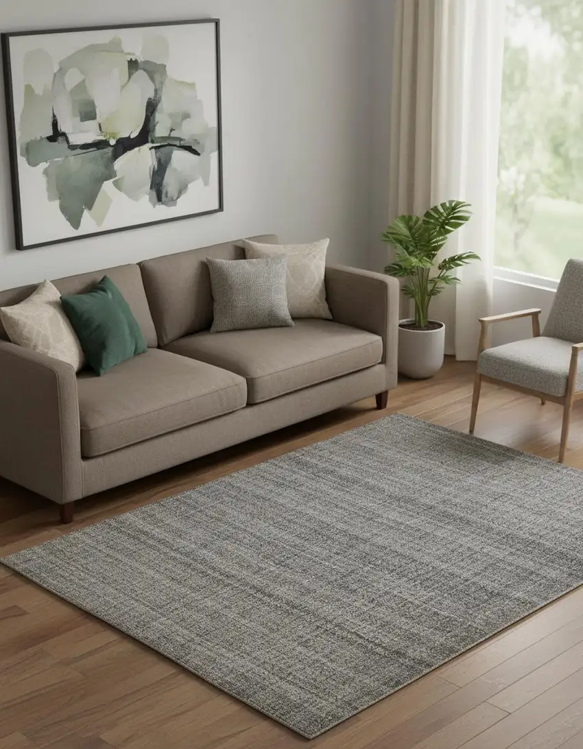 Gray And Ivory Hand Woven Area Rug Photo 1