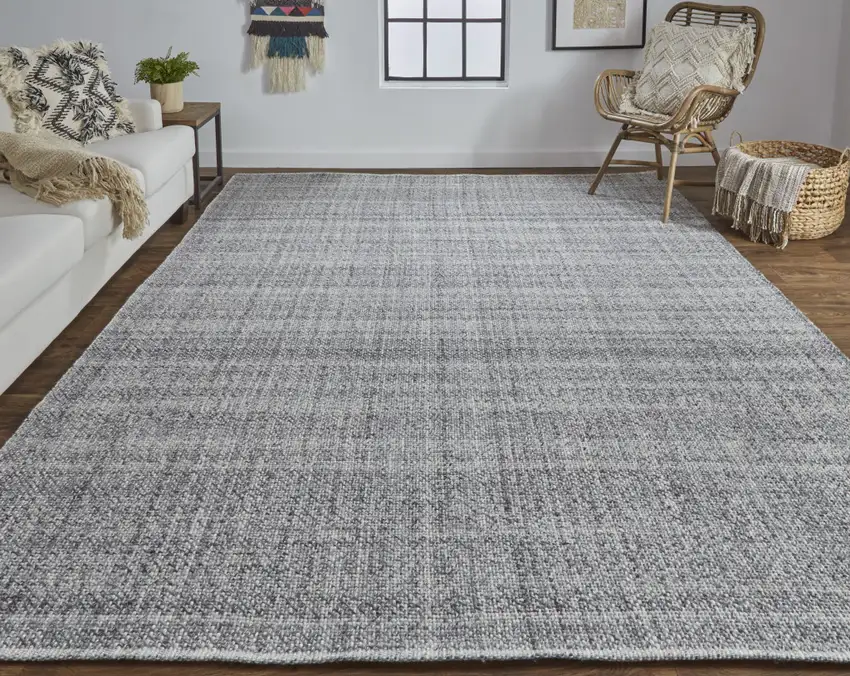Gray And Ivory Hand Woven Area Rug Photo 2