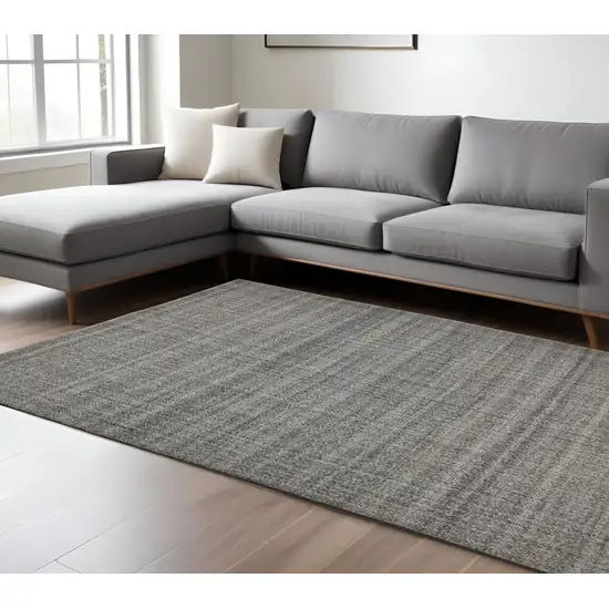 Gray And Ivory Hand Woven Area Rug Photo 1