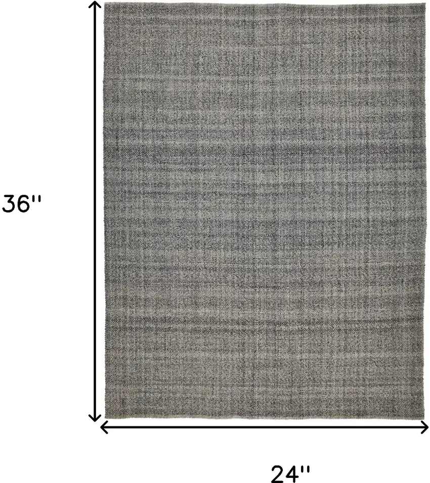 Gray And Ivory Hand Woven Area Rug Photo 9