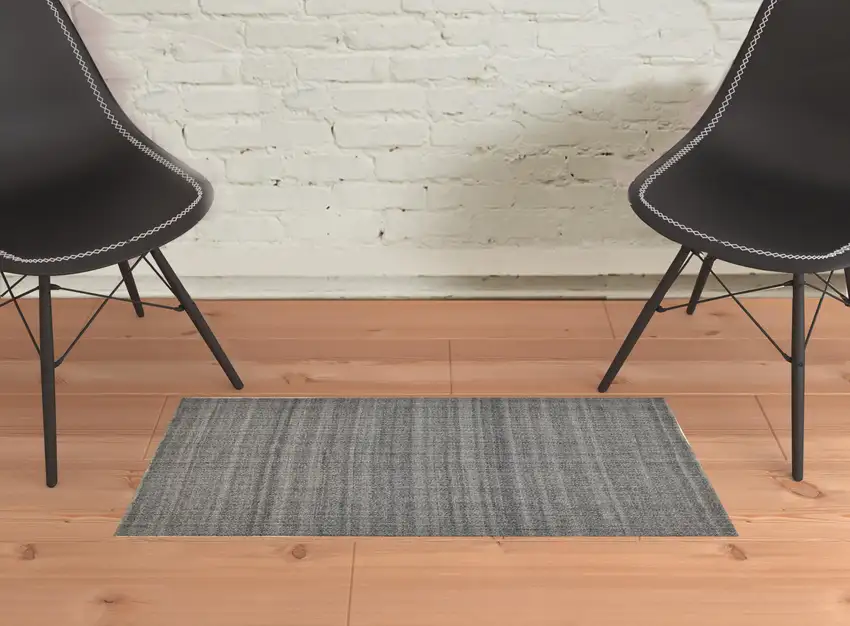 Gray And Ivory Hand Woven Area Rug Photo 2