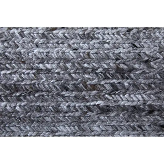 Gray And Ivory Handmade Indoor Outdoor Area Rug Photo 7