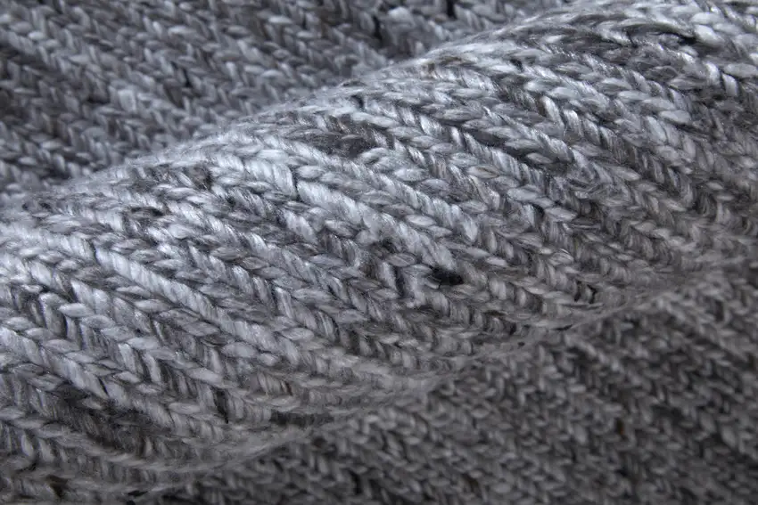 Gray And Ivory Handmade Indoor Outdoor Area Rug Photo 6