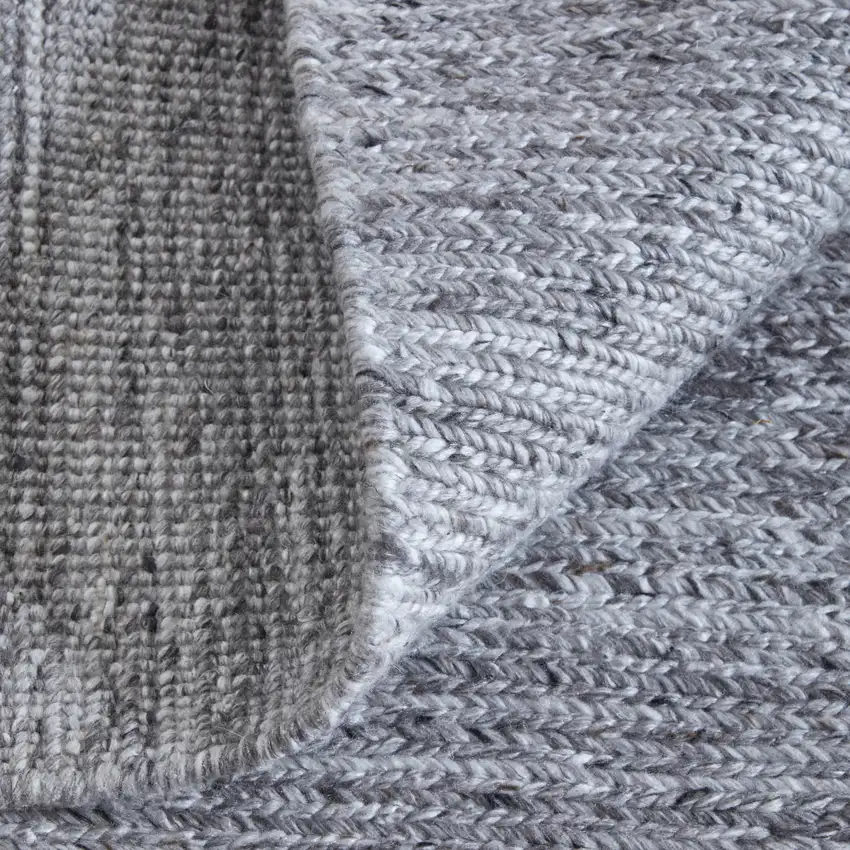 Gray And Ivory Handmade Indoor Outdoor Area Rug Photo 8