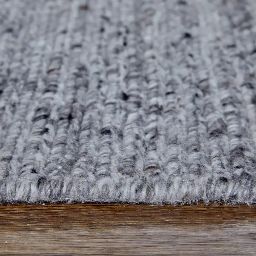 Gray And Ivory Handmade Indoor Outdoor Area Rug Photo 9