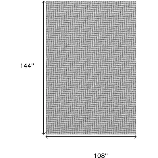 Gray And Ivory Houndstooth Washable Area Rug With UV Protection Photo 3
