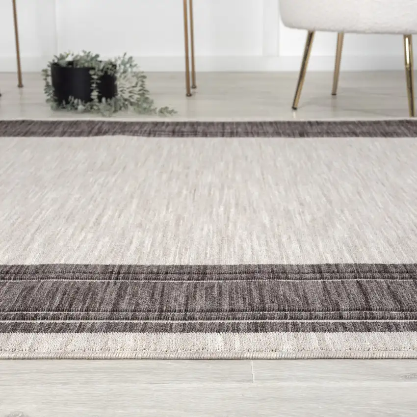 Gray And Ivory Indoor Outdoor Area Rug Photo 8