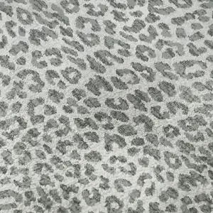 Photo of Gray And Ivory Leopard Print Washable Indoor Outdoor Area Rug
