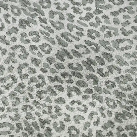 Gray And Ivory Leopard Print Washable Indoor Outdoor Area Rug Photo 9
