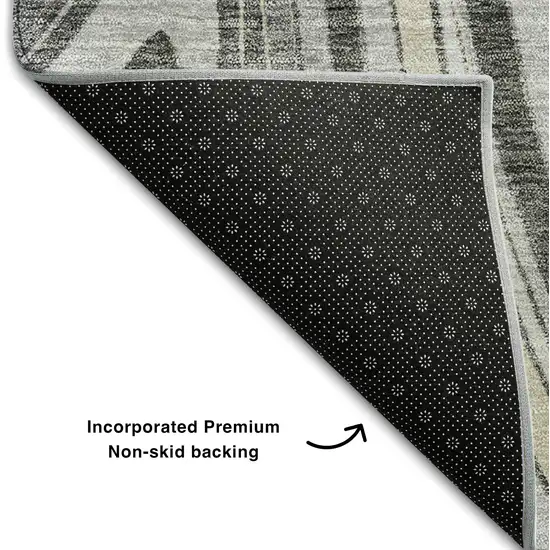 Gray And Ivory Marble Washable Area Rug With UV Protection Photo 7