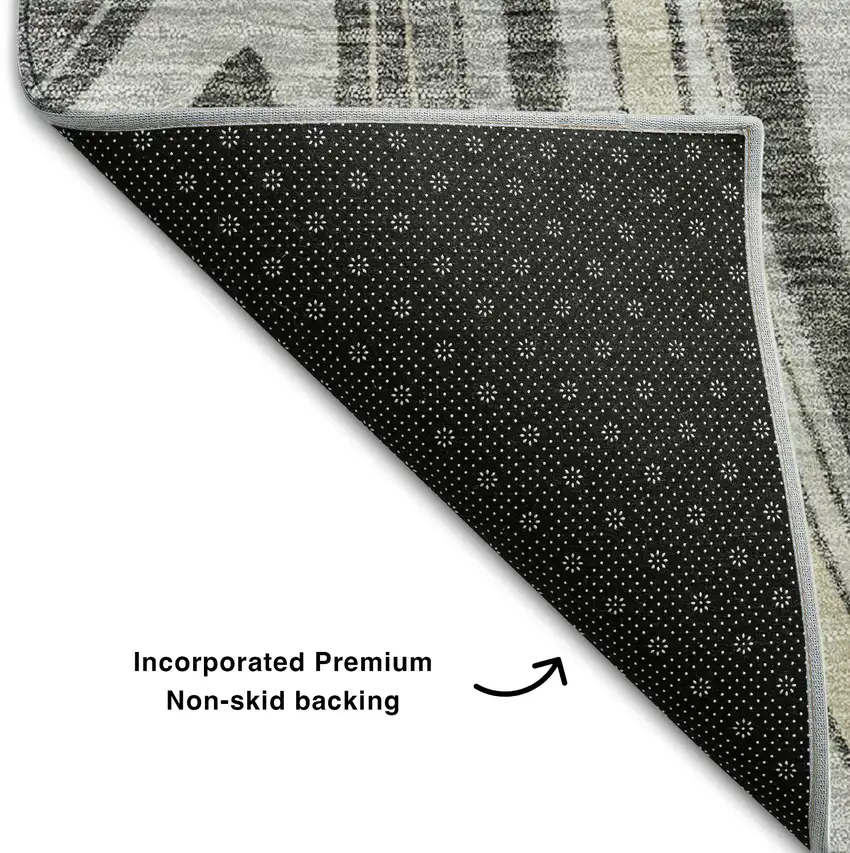 Gray And Ivory Marble Washable Area Rug With UV Protection Photo 7