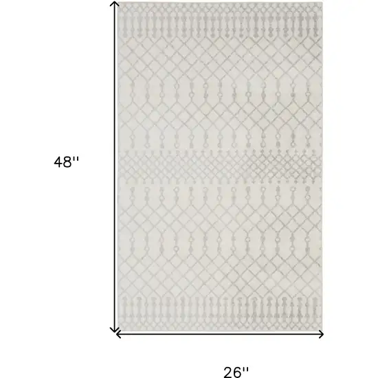 Gray And Ivory Moroccan Washable Area Rug Photo 3