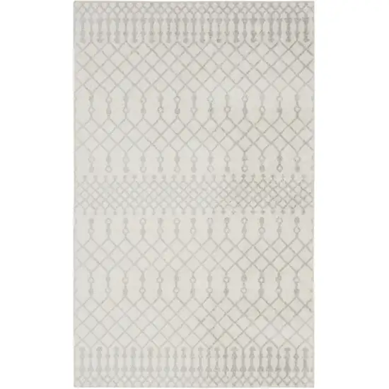 Gray And Ivory Moroccan Washable Area Rug Photo 6