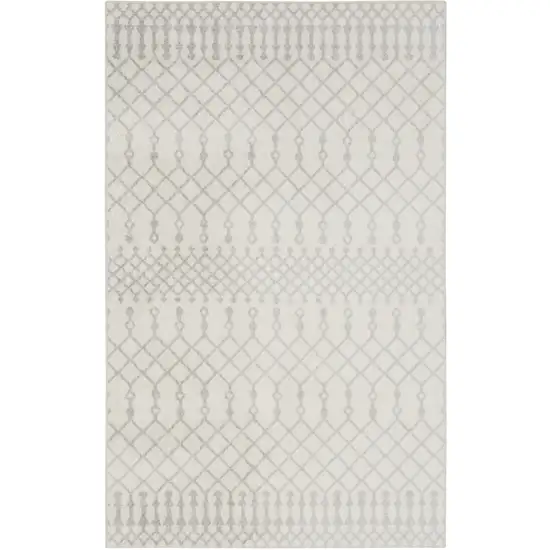 Gray And Ivory Moroccan Washable Area Rug Photo 2