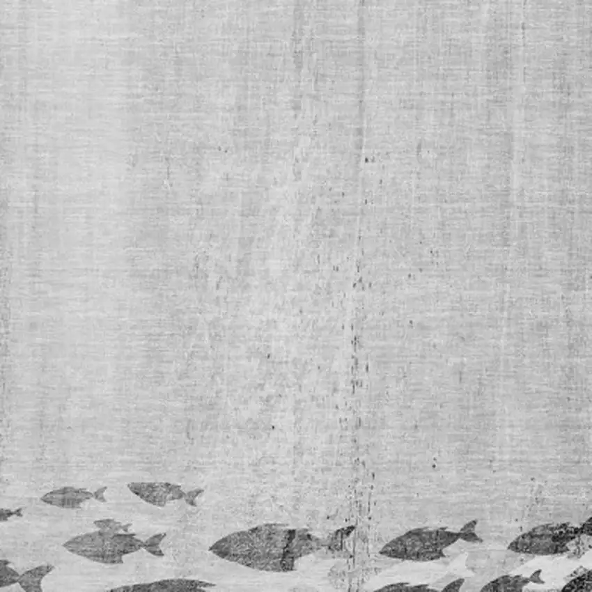 Gray And Ivory Nautical Washable Area Rug With UV Protection Photo 3