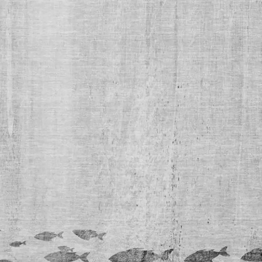 Gray And Ivory Nautical Washable Area Rug With UV Protection Photo 3