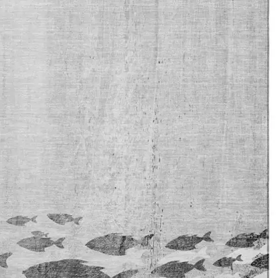 Gray And Ivory Nautical Washable Area Rug With UV Protection Photo 3