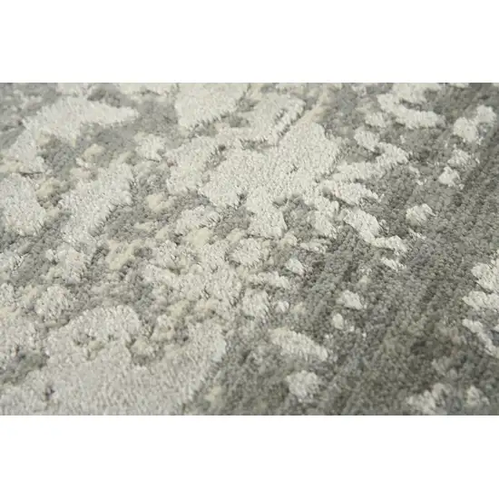 Gray And Ivory New Zealand Lambs Wool Abstract Hand Carved Handmade Area Rug Photo 4