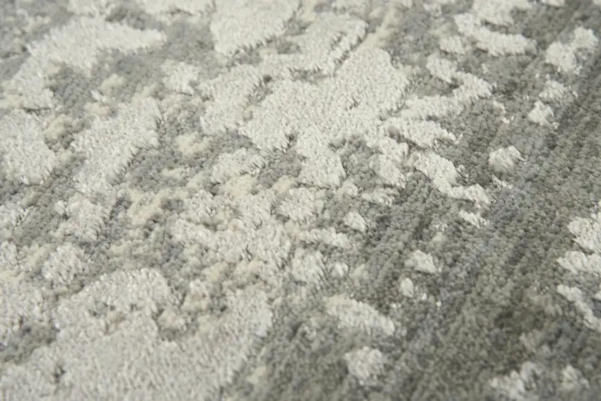 Gray And Ivory New Zealand Lambs Wool Abstract Hand Carved Handmade Area Rug Photo 4