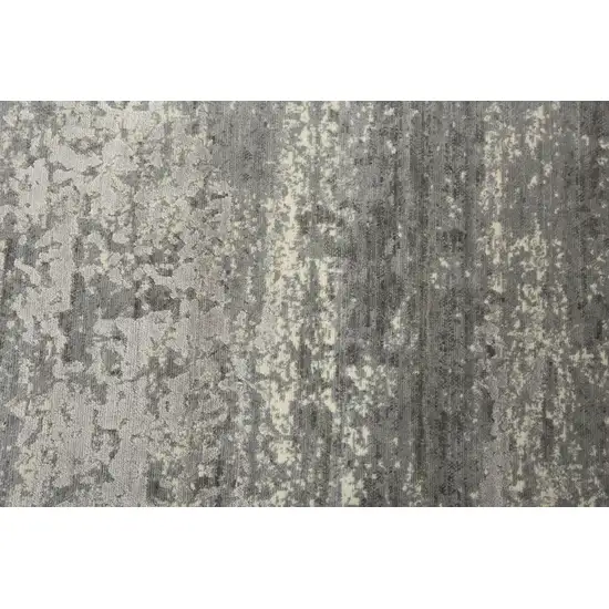 Gray And Ivory New Zealand Lambs Wool Abstract Hand Carved Handmade Area Rug Photo 5