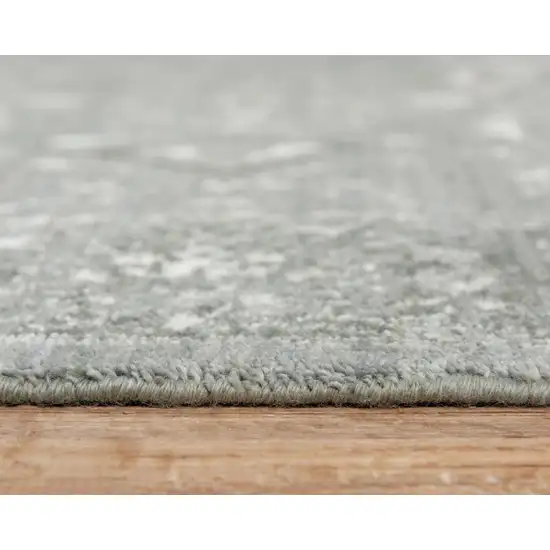 Gray And Ivory New Zealand Lambs Wool Oriental Hand Carved Handmade Area Rug Photo 6