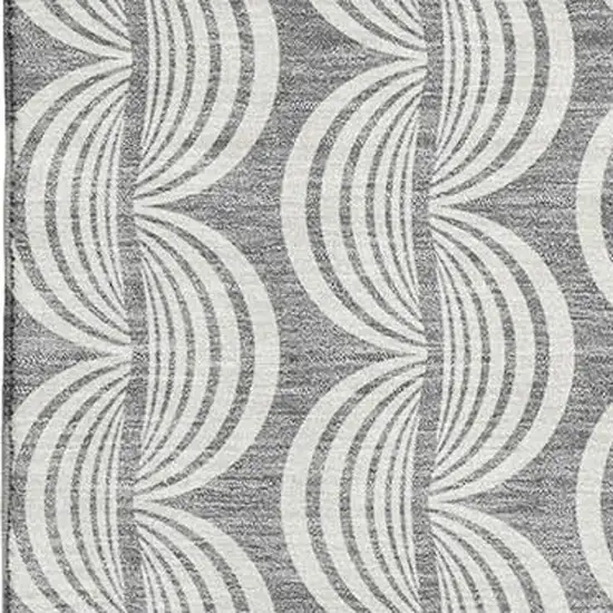Gray And Ivory Ogee Washable Area Rug With UV Protection Photo 2