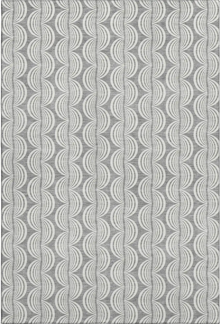 Gray And Ivory Ogee Washable Area Rug With UV Protection Photo 1
