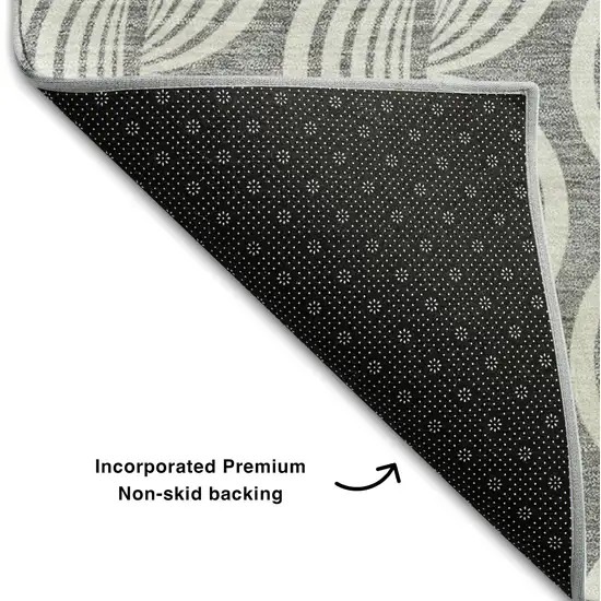 Gray And Ivory Ogee Washable Area Rug With UV Protection Photo 6