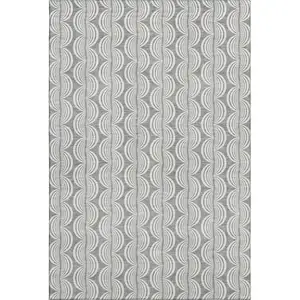 Photo of Gray And Ivory Ogee Washable Area Rug With UV Protection