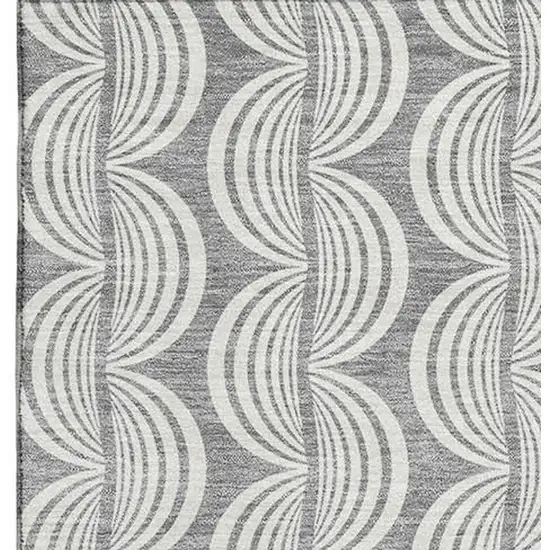 Gray And Ivory Ogee Washable Area Rug With UV Protection Photo 3