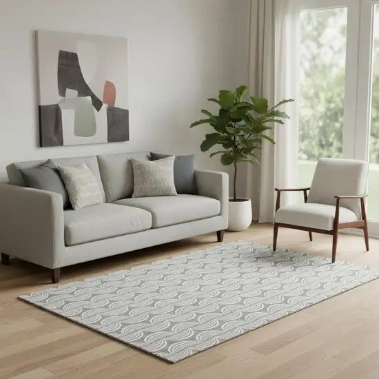 Gray And Ivory Ogee Washable Area Rug With UV Protection Photo 2
