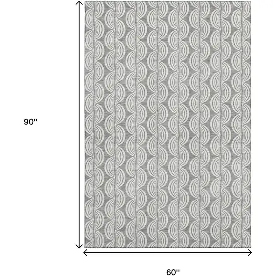 Gray And Ivory Ogee Washable Area Rug With UV Protection Photo 8