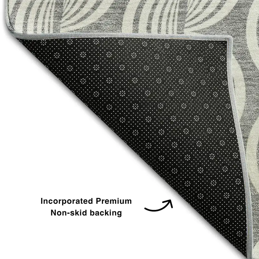 Gray And Ivory Ogee Washable Area Rug With UV Protection Photo 5