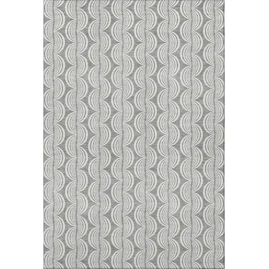 Gray And Ivory Ogee Washable Area Rug With UV Protection Photo 2