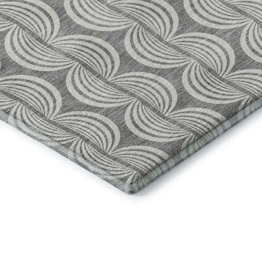 Gray And Ivory Ogee Washable Area Rug With UV Protection Photo 6