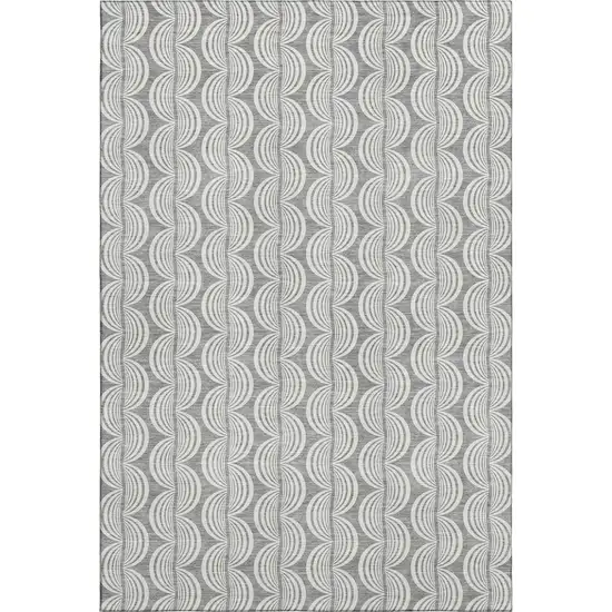 Gray And Ivory Ogee Washable Area Rug With UV Protection Photo 1