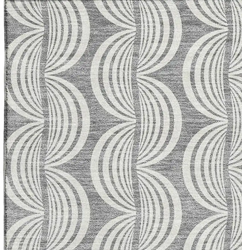 Gray And Ivory Ogee Washable Area Rug With UV Protection Photo 3