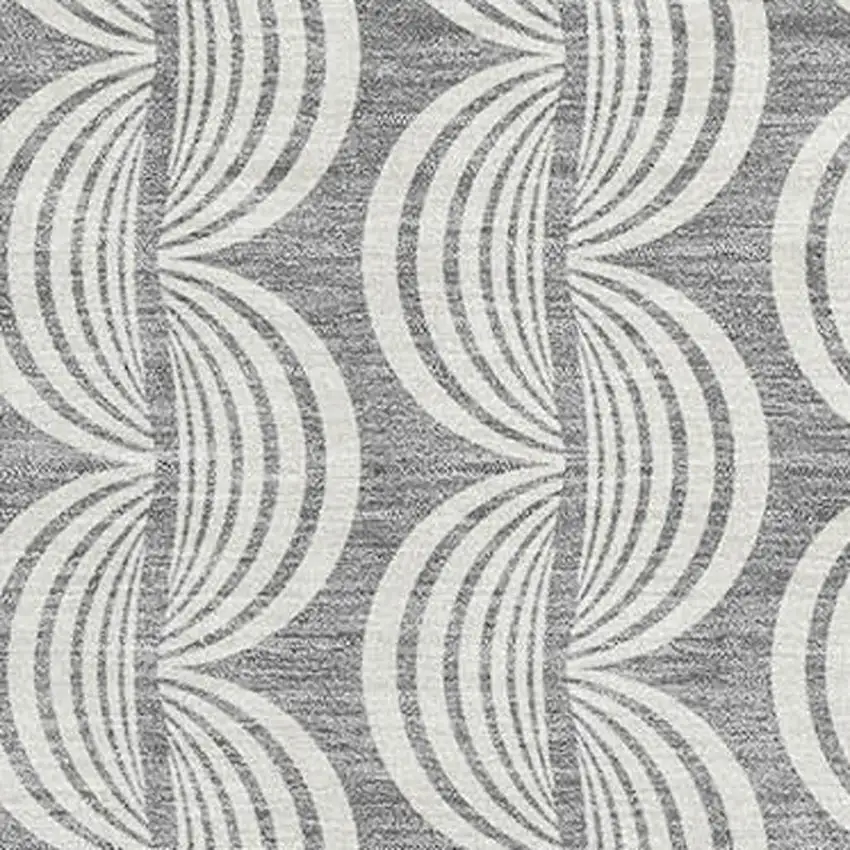 Gray And Ivory Ogee Washable Area Rug With UV Protection Photo 2