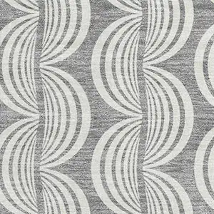 Photo of Gray And Ivory Ogee Washable Area Rug With UV Protection