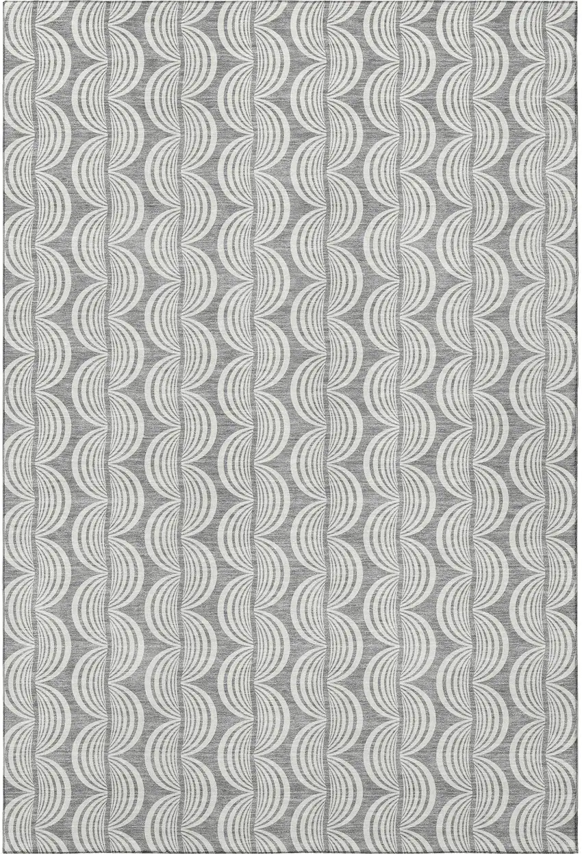 Gray And Ivory Ogee Washable Area Rug With UV Protection Photo 3