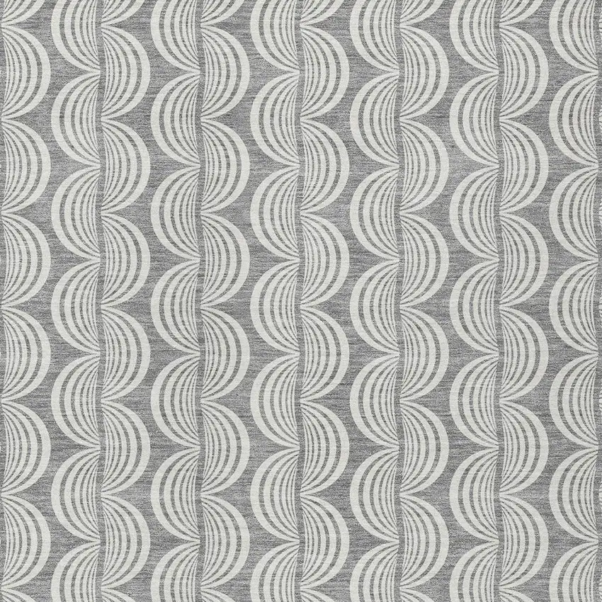 Gray And Ivory Ogee Washable Indoor Outdoor Area Rug Photo 5