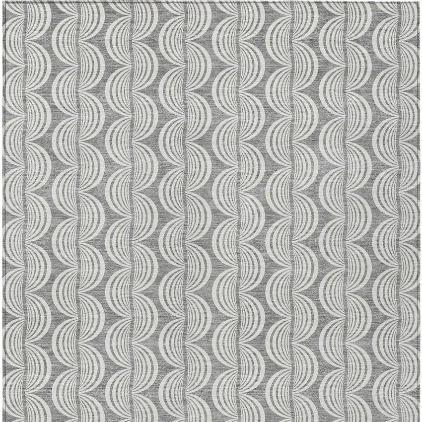 Gray And Ivory Ogee Washable Indoor Outdoor Area Rug Photo 6
