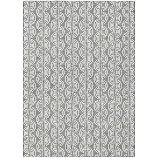 Gray And Ivory Ogee Washable Indoor Outdoor Area Rug Photo 2