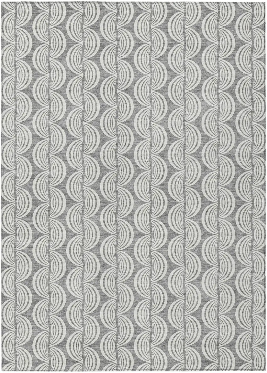 Gray And Ivory Ogee Washable Indoor Outdoor Area Rug Photo 2