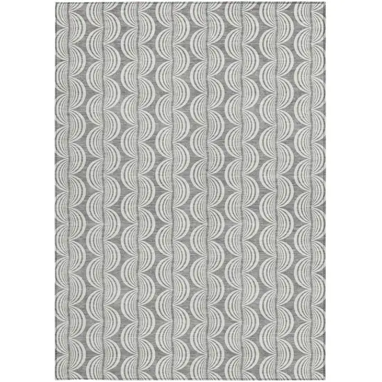 Gray And Ivory Ogee Washable Indoor Outdoor Area Rug Photo 6
