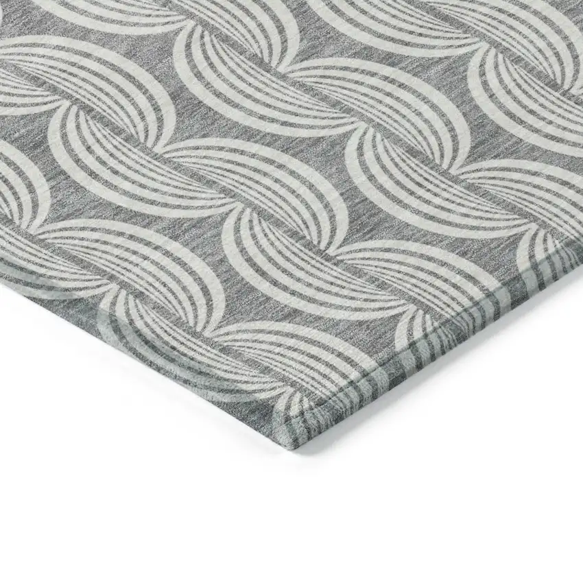 Gray And Ivory Ogee Washable Indoor Outdoor Area Rug Photo 4
