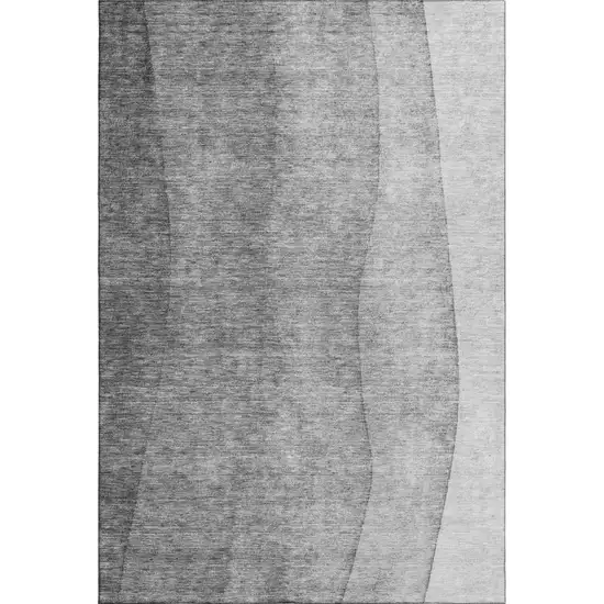 Gray And Ivory Ombre Washable Area Rug With UV Protection Photo 1