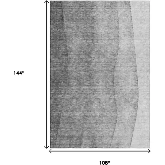 Gray And Ivory Ombre Washable Area Rug With UV Protection Photo 5